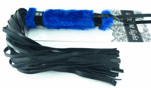 Нежная плеть с синим мехом BDSM Light - 43 см. - БДСМ Арсенал - купить с доставкой в Твери