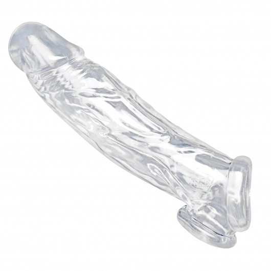 Прозрачная насадка для увеличения члена Realistic Clear Penis Enhancer and Ball Stretcher - 20,3 см. - XR Brands - в Твери купить с доставкой
