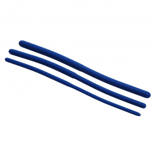 Набор из 3 синих силиконовых уретральных расширителей Invasion Silicone Urethral Sound Trainer Set - XR Brands - купить с доставкой в Твери