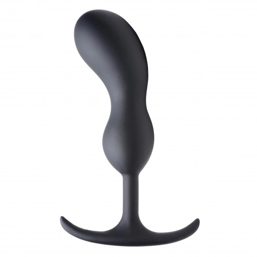 Черный массажер простаты с утяжелителями Premium Silicone Weighted Prostate Plug Large - 18,8 см. - XR Brands - в Твери купить с доставкой