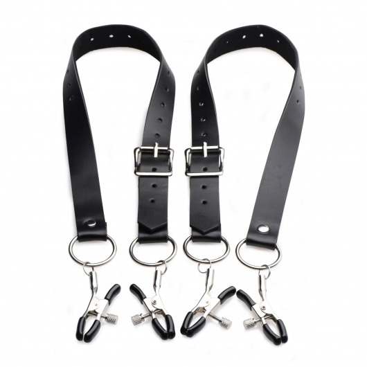 Ремни с зажимами для половых губ Spread Labia Spreader Straps with Clamps - XR Brands - купить с доставкой в Твери