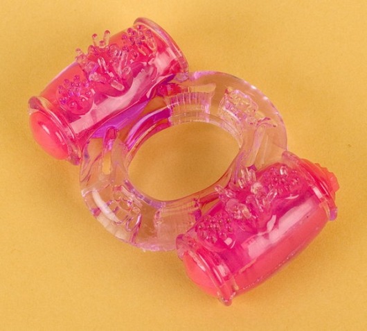 Фиолетовое виброкольцо с двумя вибропульками - Toyfa Basic - в Твери купить с доставкой