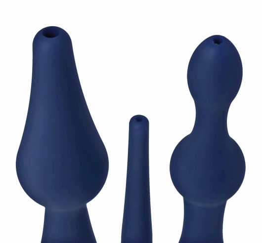 Набор из 3 универсальных насадок для анального душа Universal 3 Piece Silicone Enema Attachment Set - XR Brands - купить с доставкой в Твери