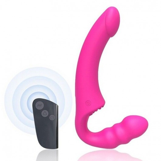 Розовый безремневой страпон Straples Strap-On Dildo - Erokay - купить с доставкой в Твери