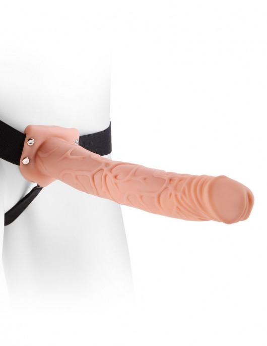 Фаллопротез телесного цвета Hollow Strap-On - 29 см. - Pipedream - купить с доставкой в Твери