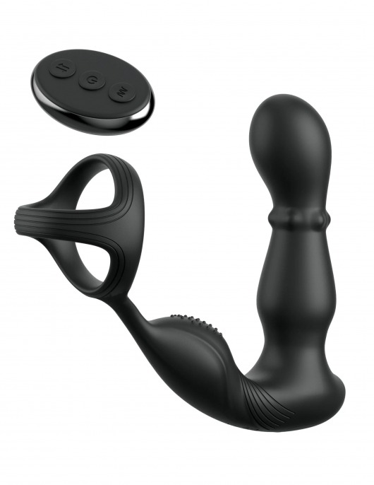 Черный вибростимулятор простаты с кольцом Ass-gasm Slide   Glide - Pipedream - в Твери купить с доставкой