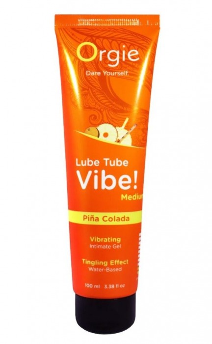 Гель с эффектом вибрации Lube Tube Vibe Medium Pina Colada - 100 мл. - ORGIE - купить с доставкой в Твери