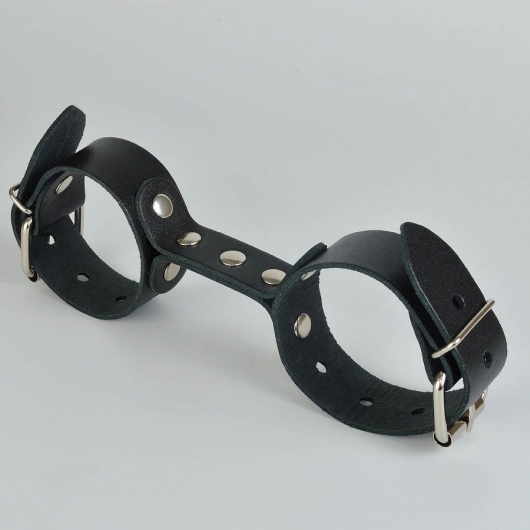 Черные кожаные наручники-фиксатор - Sitabella - купить с доставкой в Твери
