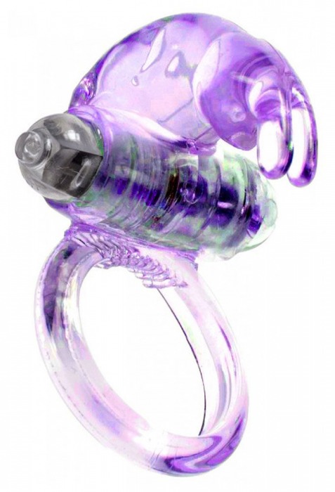 Сиреневое эрекционное виброкольцо с клиторальным зайчиком - Boys of Toys - в Твери купить с доставкой