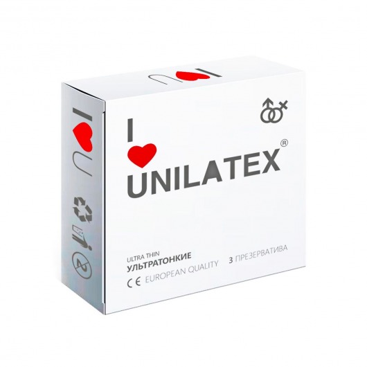 Ультратонкие презервативы Unilatex Ultra Thin - 3 шт. - Unilatex - купить с доставкой в Твери