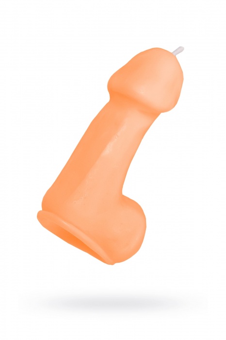 Оранжевая свеча в форме пениса - 47 гр. - Pecado - купить с доставкой в Твери