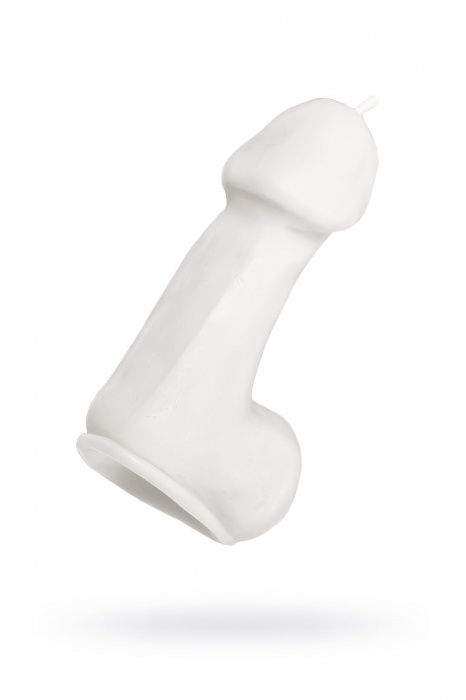 Белая свеча в форме пениса - 47 гр. - Pecado - купить с доставкой в Твери