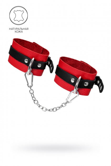 Красно-черные мягкие оковы с одним ремешком и люверсами - Pecado - купить с доставкой в Твери
