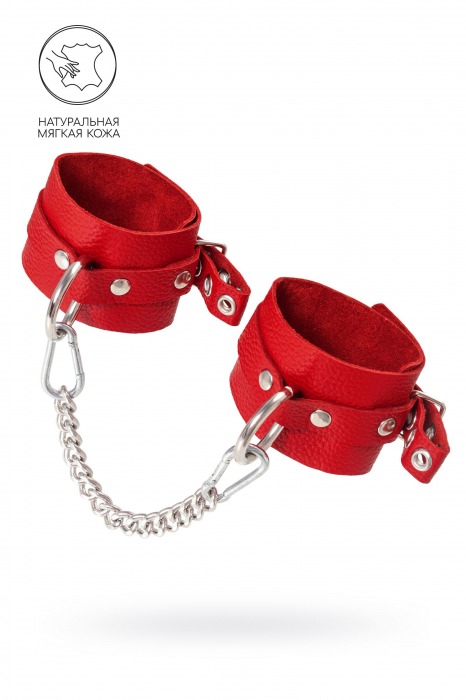 Красные мягкие кожаные оковы с люверсами - Pecado - купить с доставкой в Твери