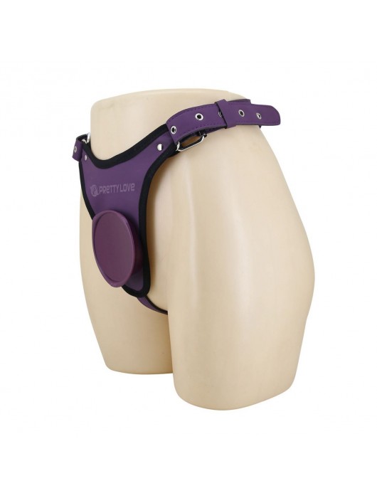 Фиолетовые трусики харнесс с платформой Caludio III - Baile - купить с доставкой в Твери