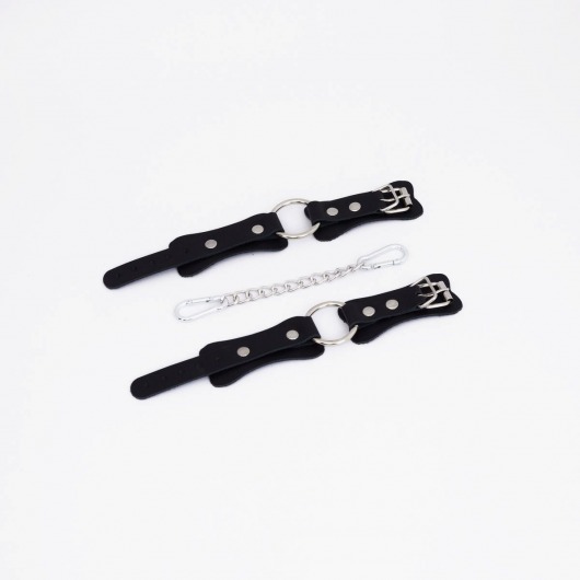 Черные кожаные наручники с кольцом - Crazy Handmade - купить с доставкой в Твери