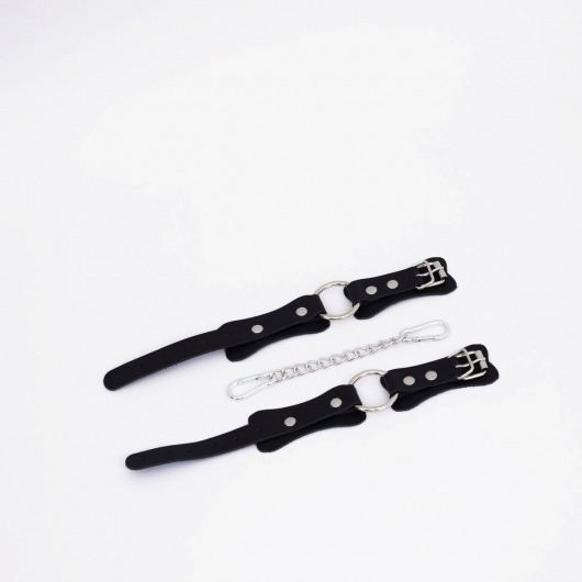 Черные кожаные оковы с кольцом - Crazy Handmade - купить с доставкой в Твери