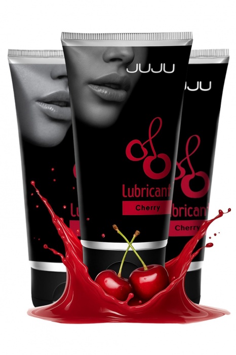 Набор из 3 съедобных лубрикантов JUJU со вкусом вишни - JuJu - купить с доставкой в Твери
