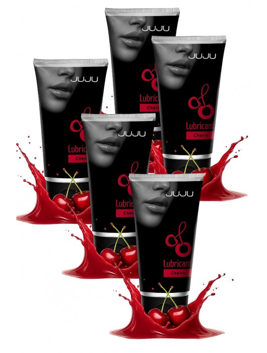 Набор из 5 съедобных лубрикантов JUJU со вкусом вишни - JuJu - купить с доставкой в Твери