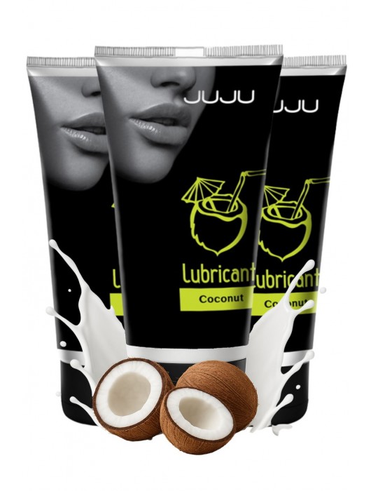 Набор из 3 съедобных лубрикантов JUJU со вкусом кокоса - JuJu - купить с доставкой в Твери