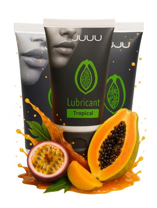 Набор из 3 съедобных лубрикантов JUJU со вкусом тропических фруктов - JuJu - купить с доставкой в Твери