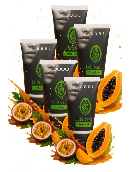 Набор из 5 съедобных лубрикантов JUJU со вкусом тропических фруктов - JuJu - купить с доставкой в Твери