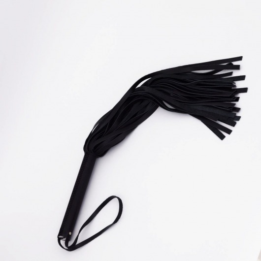 Черный кожаный флоггер - 45 см. - Crazy Handmade - купить с доставкой в Твери