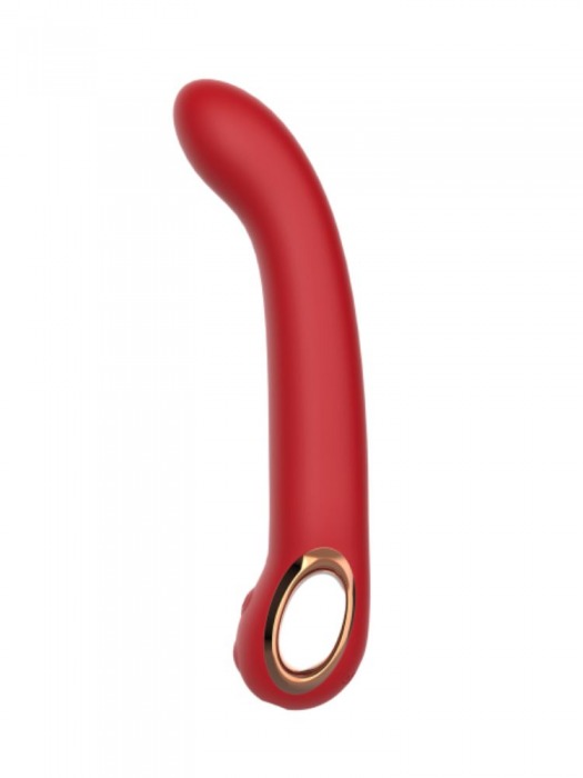 Красный силиконовый вибратор с загнутым кончиком - 22,1 см. - Secwell