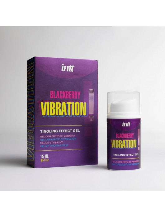 Стимулирующий гель с эффектом вибрации Blackberry Vibration - 15 мл. - INTT - купить с доставкой в Твери