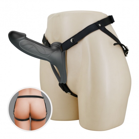 Черный полый мужской страпон London - 16,8 см. - Baile - купить с доставкой в Твери