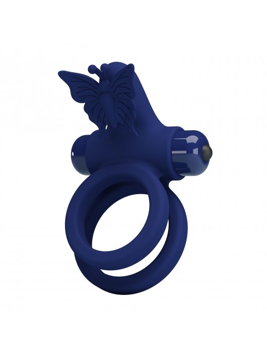 Синее эрекционное кольцо с вибростимуляцией клитора - Baile - в Твери купить с доставкой