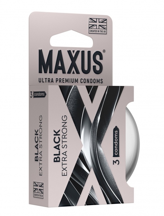 Черные утолщенные презервативы MAXUS Extra Strong с железным кейсом - 3 шт. - Maxus - купить с доставкой в Твери