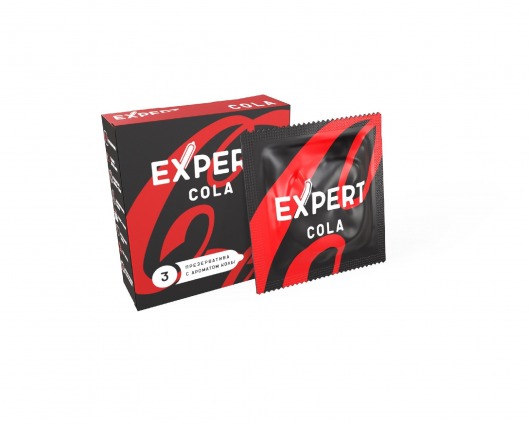 Презервативы с ароматом колы Expert Cola - 3 шт. - Expert - купить с доставкой в Твери