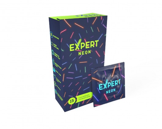 Светящиеся в темноте презервативы Expert Neon - 15 шт. - Expert - купить с доставкой в Твери