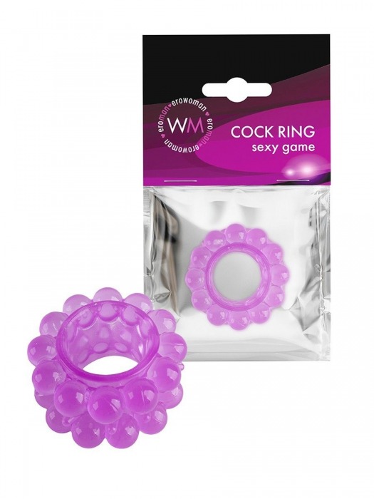 Лиловое эрекционное кольцо с 2 рядами стимулирующих шариков - Erowoman-Eroman - в Твери купить с доставкой