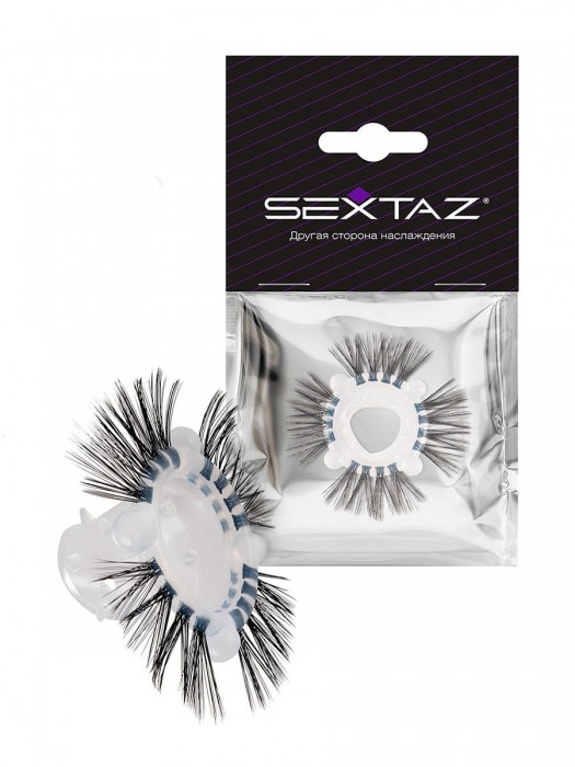 Эластичное эрекционное кольцо с черными «ресничками» - Sextaz - в Твери купить с доставкой