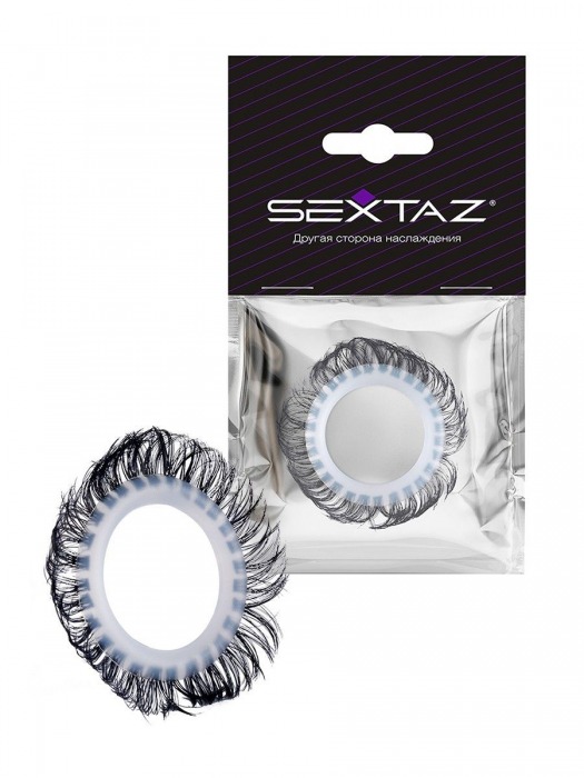 Эластичное эрекционное колечко с черными «ресничками» - Sextaz - в Твери купить с доставкой