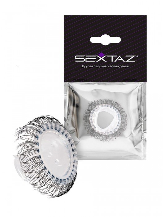 Эластичное эрекционное кольцо с длинными черными «ресничками» - Sextaz - в Твери купить с доставкой