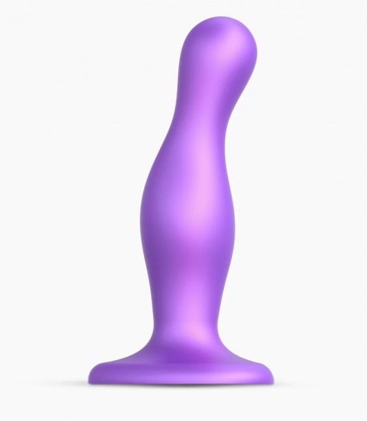 Фиолетовая насадка Strap-On-Me Dildo Plug Curvy size M - Strap-on-me - купить с доставкой в Твери