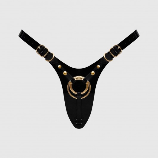 Черный пояс для фиксации насадок Strap-On-Me Leatherette Harness Fabulous - Strap-on-me - купить с доставкой в Твери