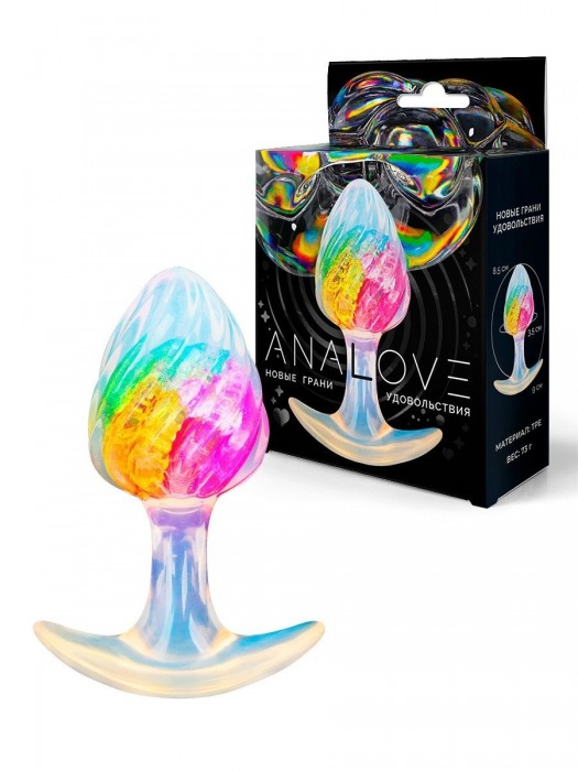 Яркая анальная пробка со спиралевидным рельефом - 9 см. - AnaLove