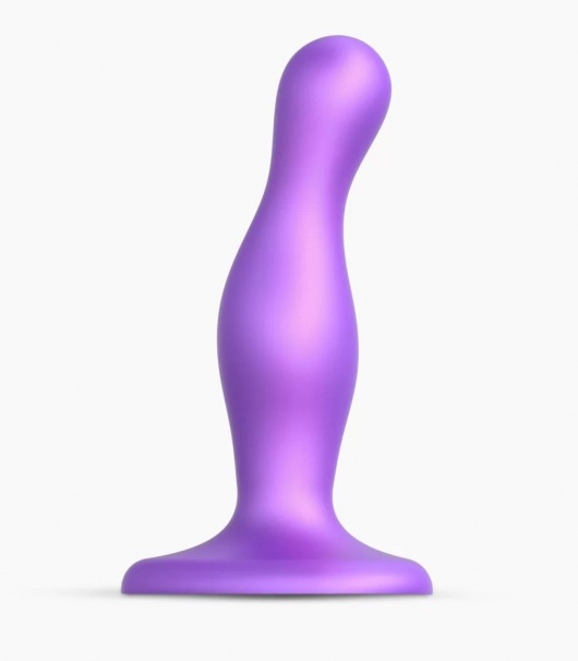 Фиолетовая насадка Strap-On-Me Dildo Plug Curvy size S - Strap-on-me - купить с доставкой в Твери