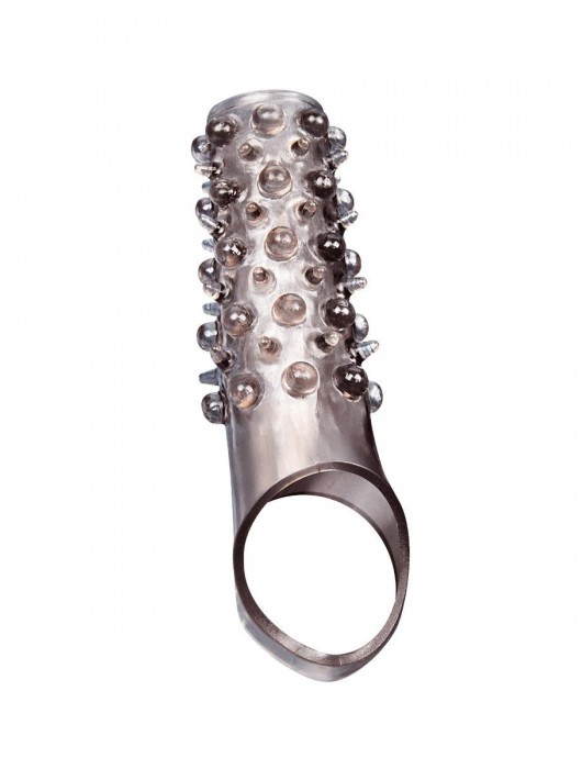 Дымчатая насадка на пенис с шипами и выпуклостями - 12 см. - Sex Expert - в Твери купить с доставкой