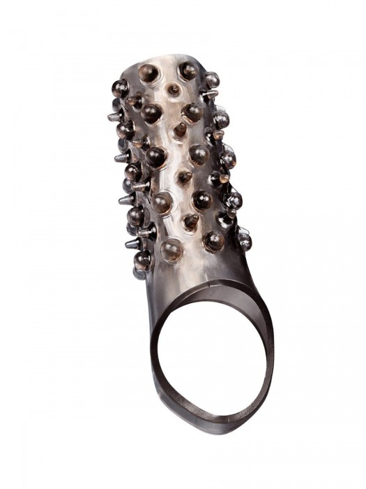 Дымчатая насадка на пенис с шипами и выпуклостями - 12,5 см. - Sex Expert - в Твери купить с доставкой