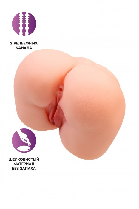 Реалистичный мастурбатор-попка с 2 любовными входами - No Name - в Твери купить с доставкой