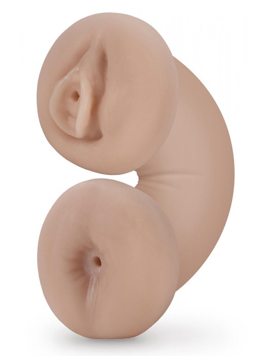 Телесный люминесцентный двусторонний мастурбатор Tasha - Blush Novelties - в Твери купить с доставкой