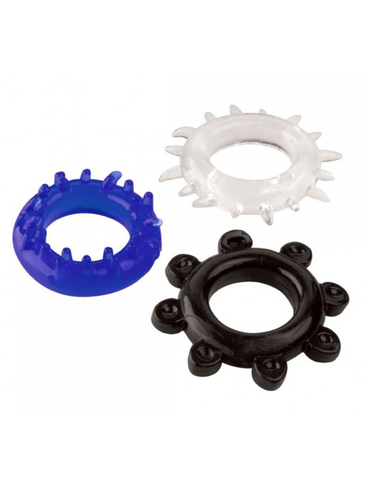 Набор из 3 эрекционных колец разного цвета и рельефа - Boys of Toys - в Твери купить с доставкой