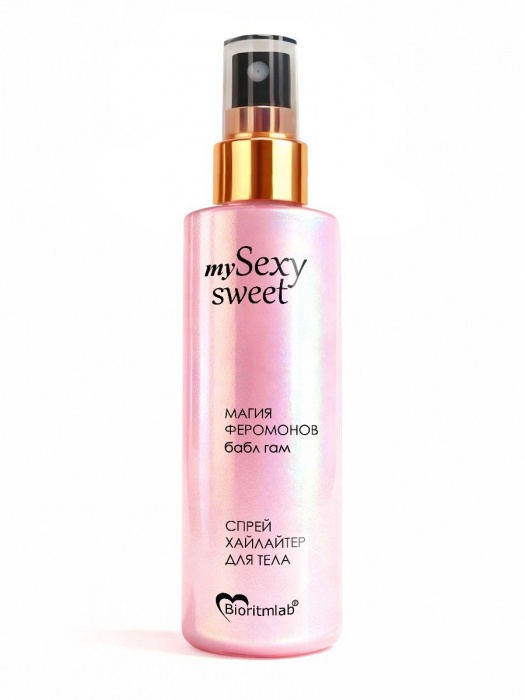 Спрей хайлайтер для тела Sexy Sweet с ароматом бабл-гам, шиммером и феромонами - 200 мл. -  - Магазин феромонов в Твери
