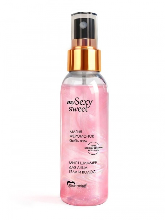 Мист для лица, тела и волос Sexy Sweet с ароматом бабл-гам, шиммером и феромонами - 95 мл. -  - Магазин феромонов в Твери