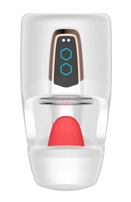 Белый мастурбатор с язычком и возвратно-поступательными движениями - Secwell - в Твери купить с доставкой